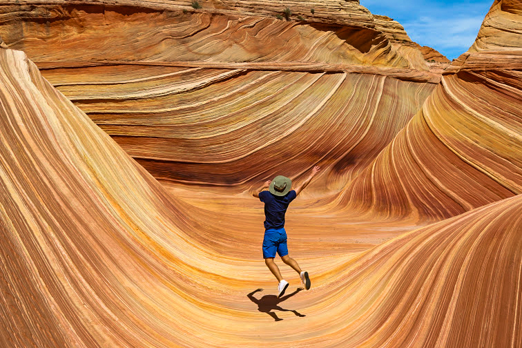 Jumping inside the wave. 