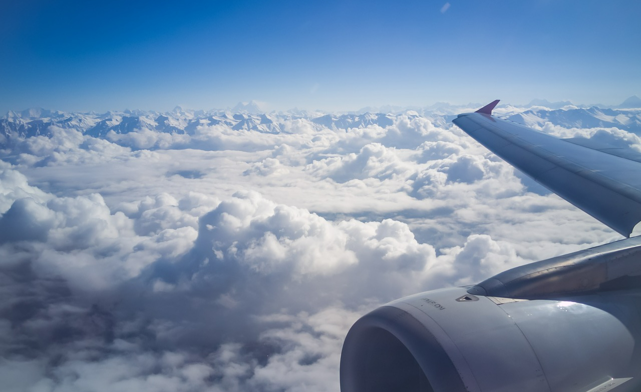 outside view from a wing of a plane